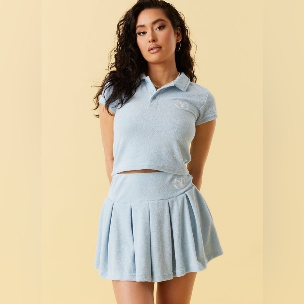 𝅺PLAYBOY yellow teddy cloth skirt​​